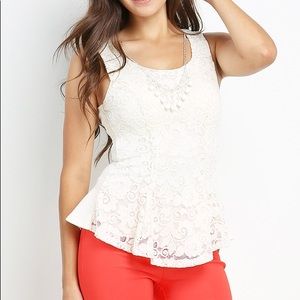 NWOT Lace blouse with zipper on back